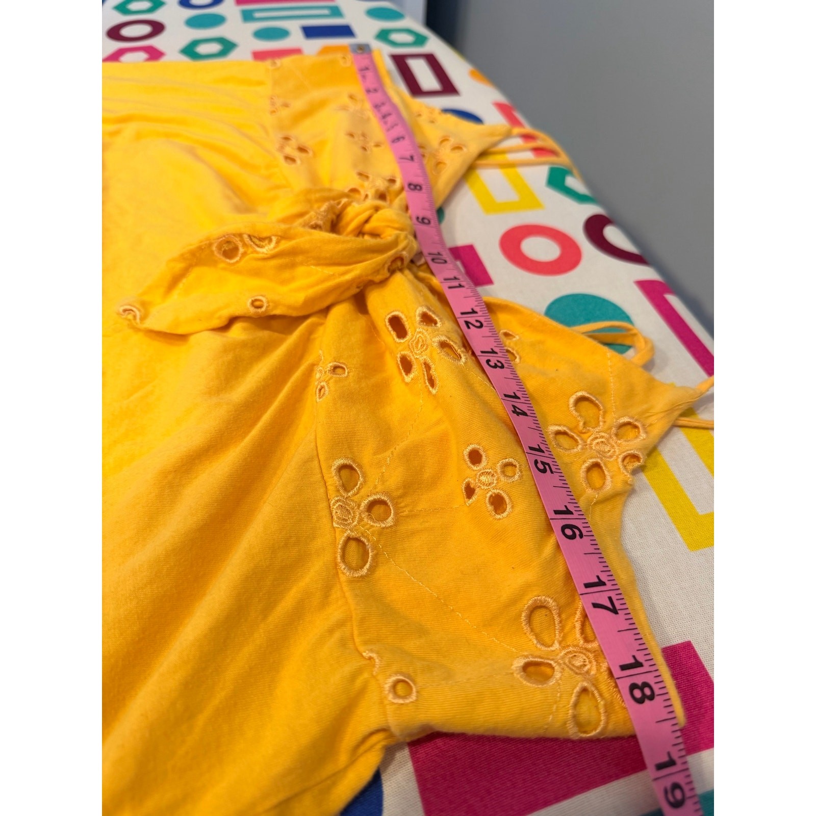 Maurices Size XL Sunshine Yellow 100% Cotton Floral Eyelet Lace Cami Top Boho