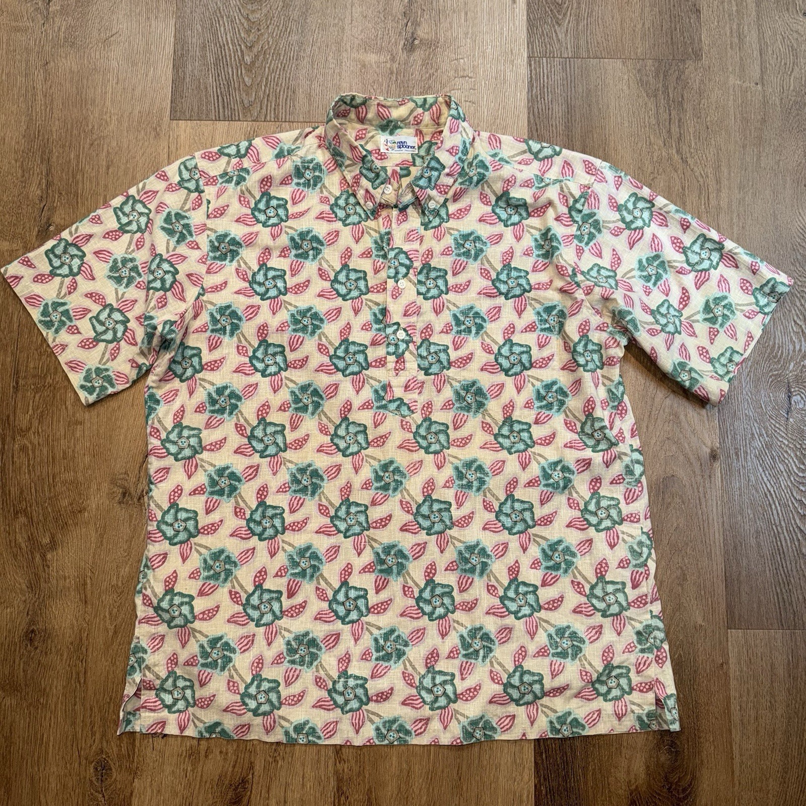 Vintage Reyn Spooner Shirt Mens XL Floral Print Cotton Pullover Style 80s 90s