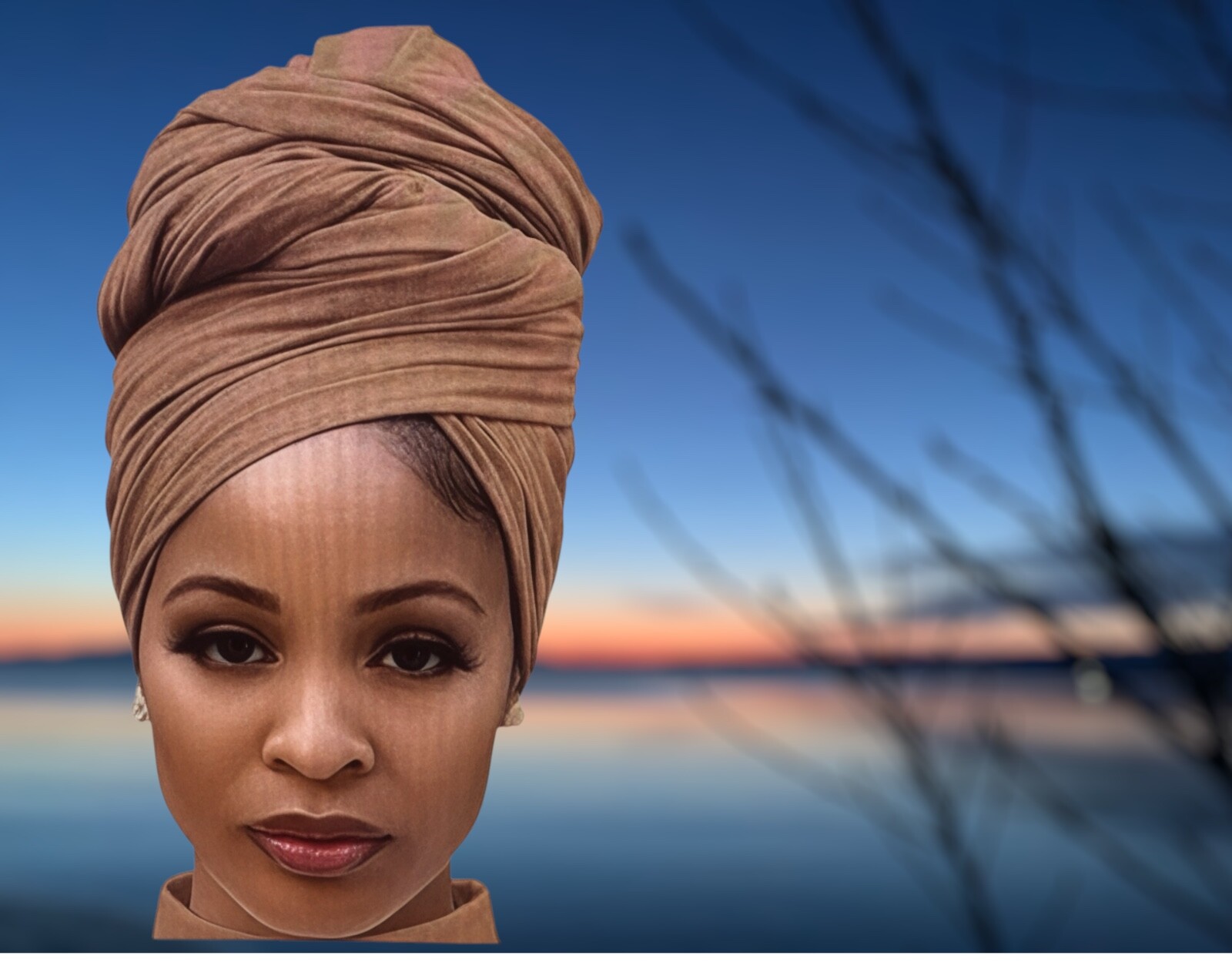 African Head Wrap Turban Stretch Jersey Long Scarf Soft Hair Wrap USA Seller