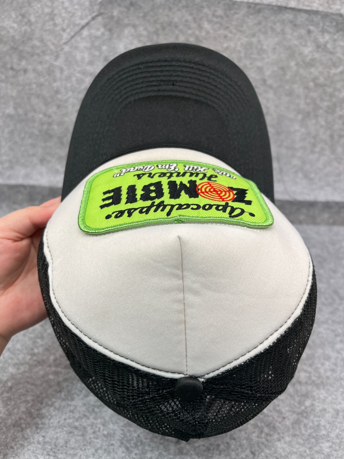 Apocalypse Zombie Hunters Hat Cap Snap Back Adult Black Trucker Poly Nylon