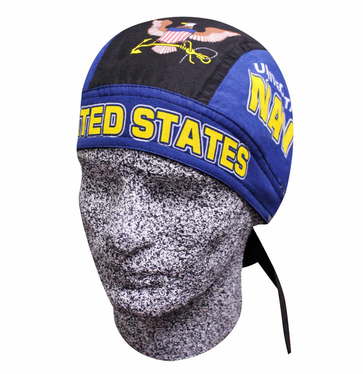 USN Navy Military Doo Rag Head Wrap Skull Cap Durag Sweatband Combat Stars Blue