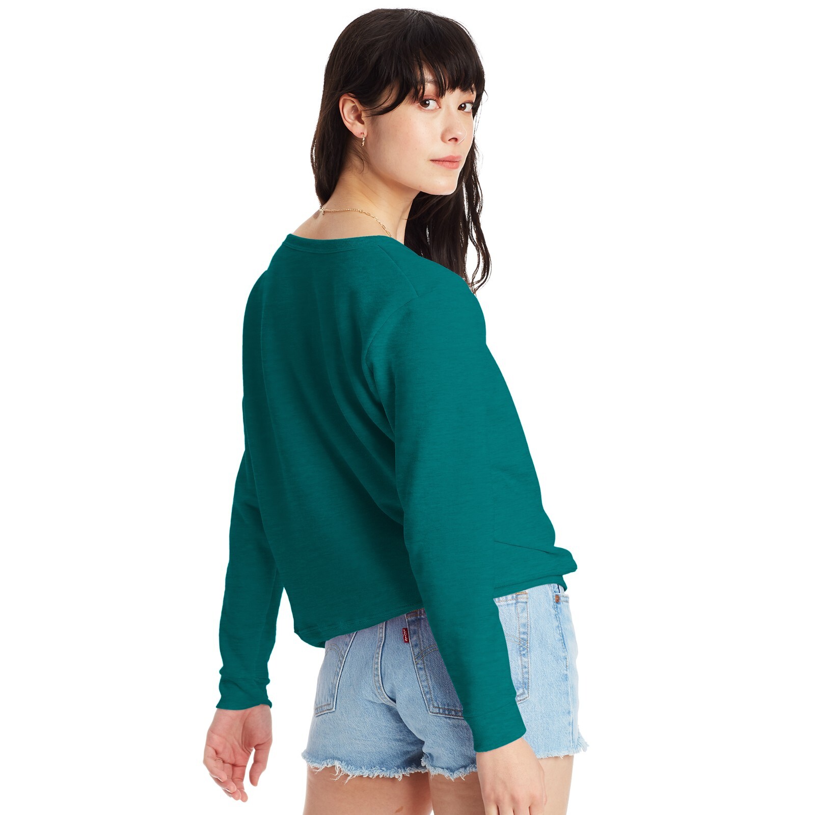 Hanes Women’s Sweatshirt Crew Neck EcoSmart Recycled Cotton-Blend Fleece S-2XL