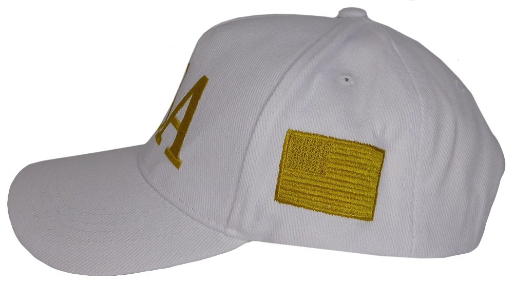 USA 3D Letters 45-47 Trump 2028 USA Flag White Cotton Embroidered Cap Hat