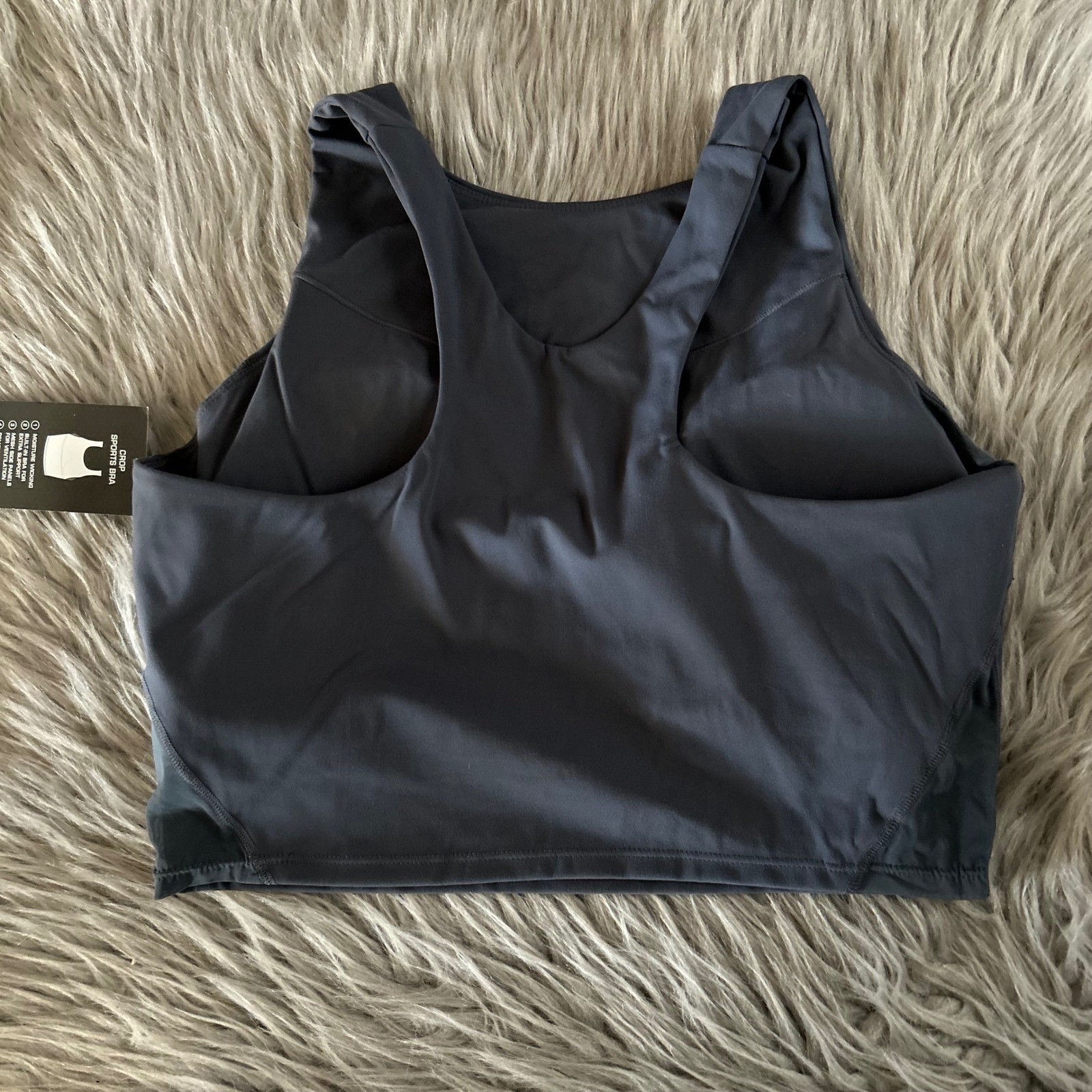 Avia Wireless Crop Sports Bra Womens Size Large (D-DD) Gray Moisture Wicking