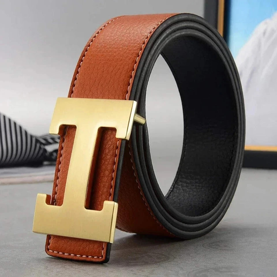 Width 3.5cm Famous Brand Belt Men Top Quality Genuine Luxury Leather Belts