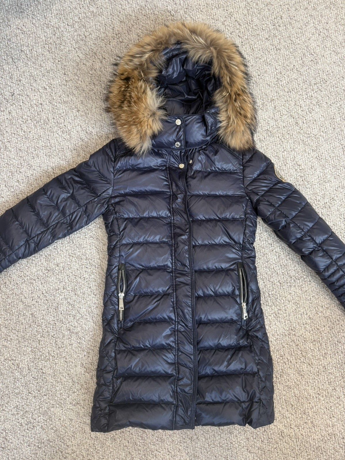 Holland Cooper St Moritz 2 Long Padded Coat Jacket Faux Fur Hood RRP £449