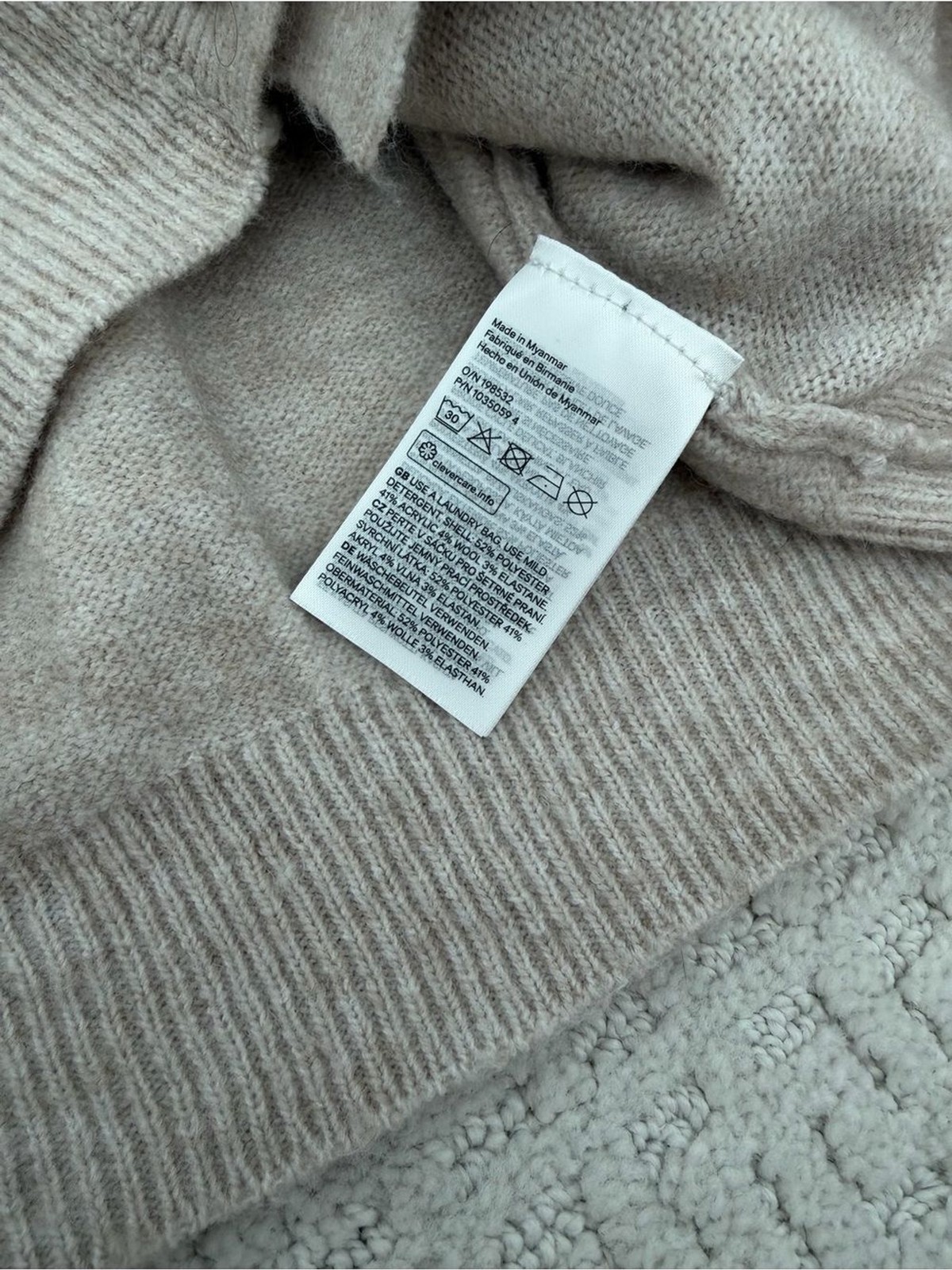 H&M Women’s Cowl Neck Sweater – Cream Beige