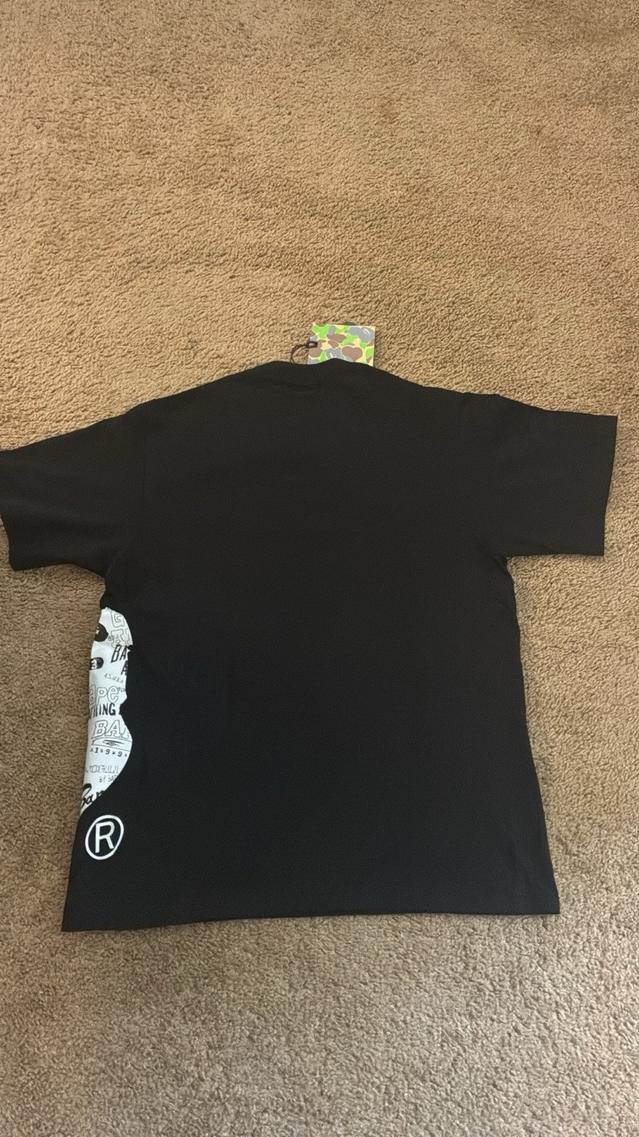 A Bathing Ape BAPE Men’s Black Ape Head Logo Graphic Tee Crew Neck Size S
