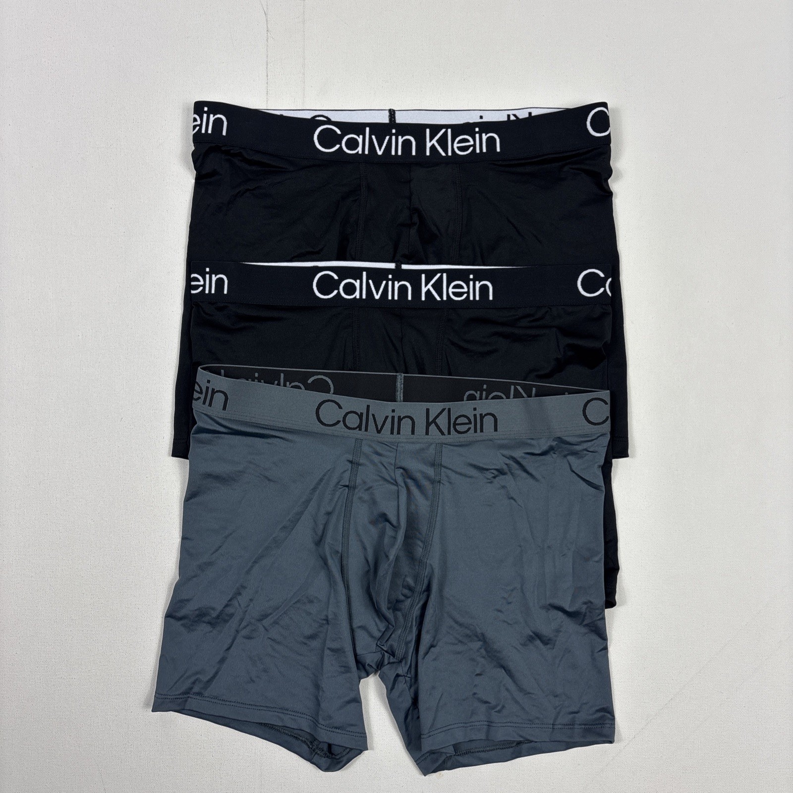 Calvin Klein Men’s 3-Pack Boxer Briefs Moisture-Wicking Stretch Black Medium