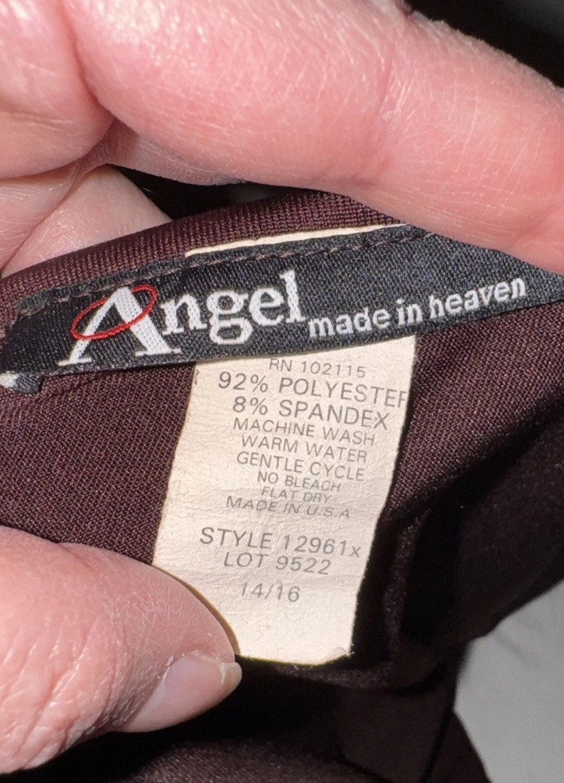Angel Size 14 Brown Polyester/Spandex Spaghetti Straps Tank Top