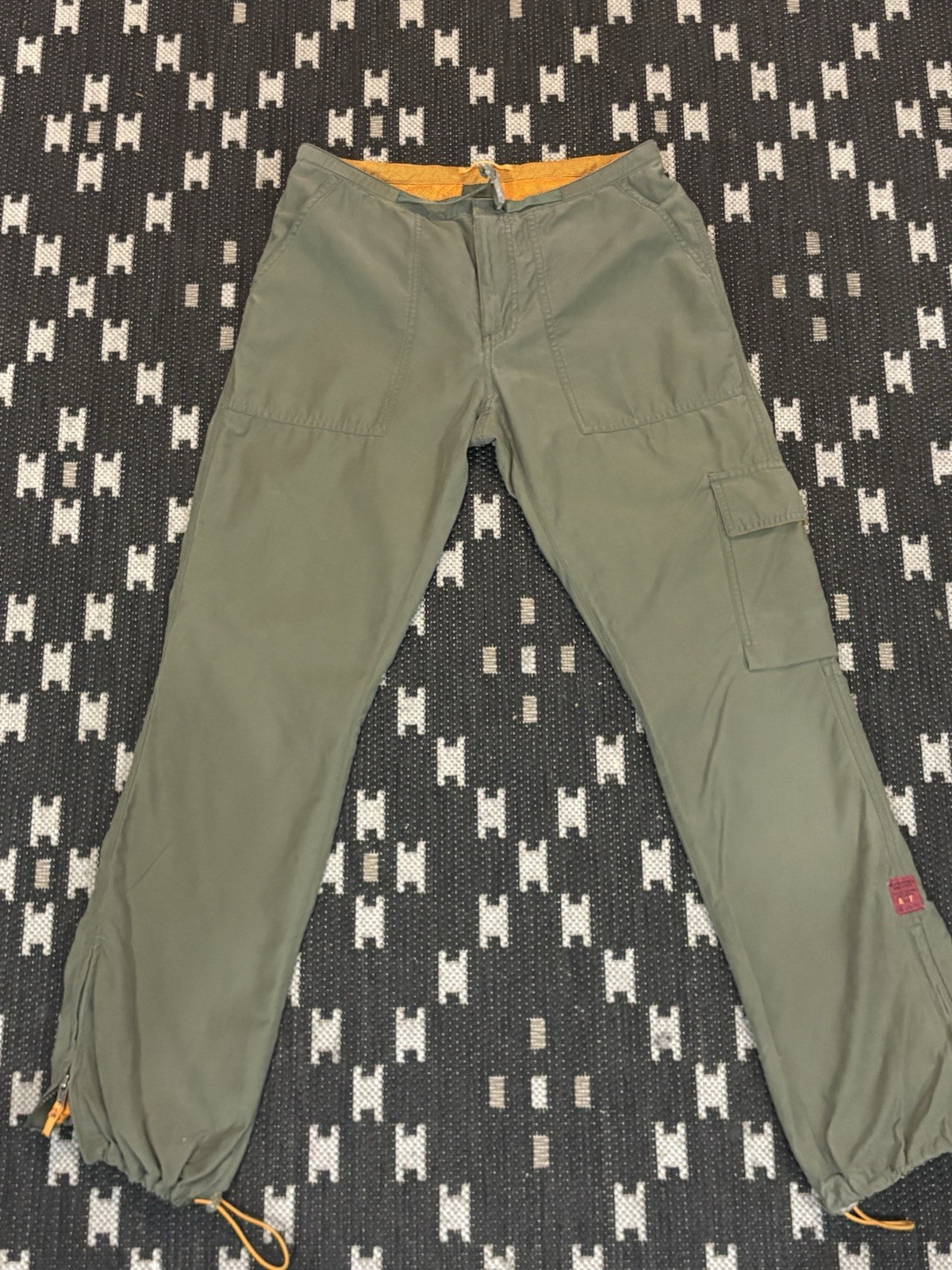 Vintage 90s Y2K Abercrombie & Fitch Military Cargo Pants Herringbone Olive Green