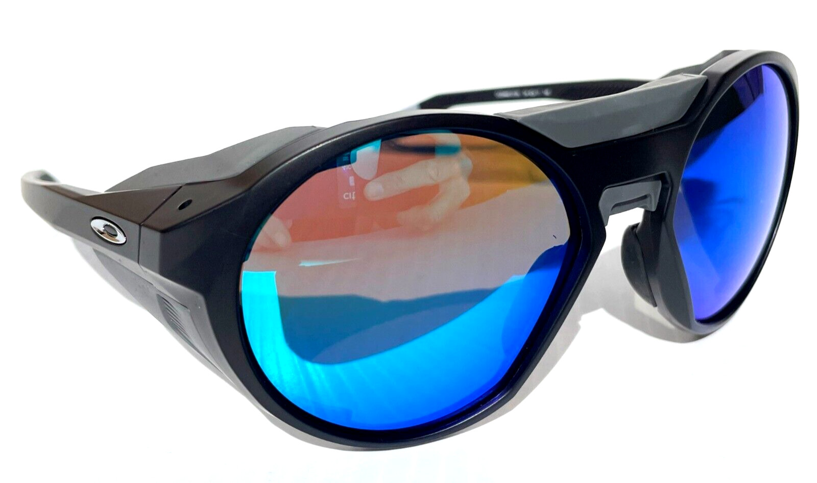 Oakley CLIFDEN Matte Black Round POLARIZED Galaxy Blue Mirror Sunglass 9440