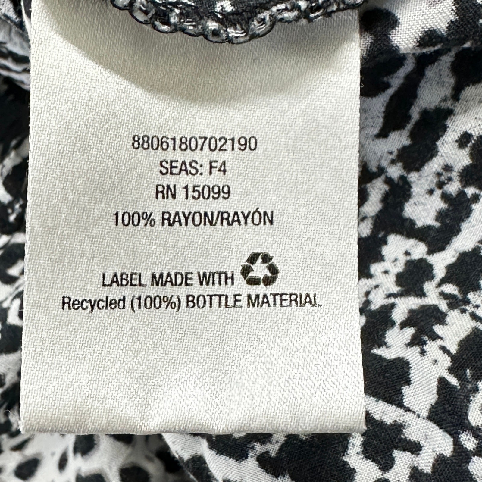 Covington Blouse Plus 2X Black White Patchwork Style Lightweight Cottage Boho