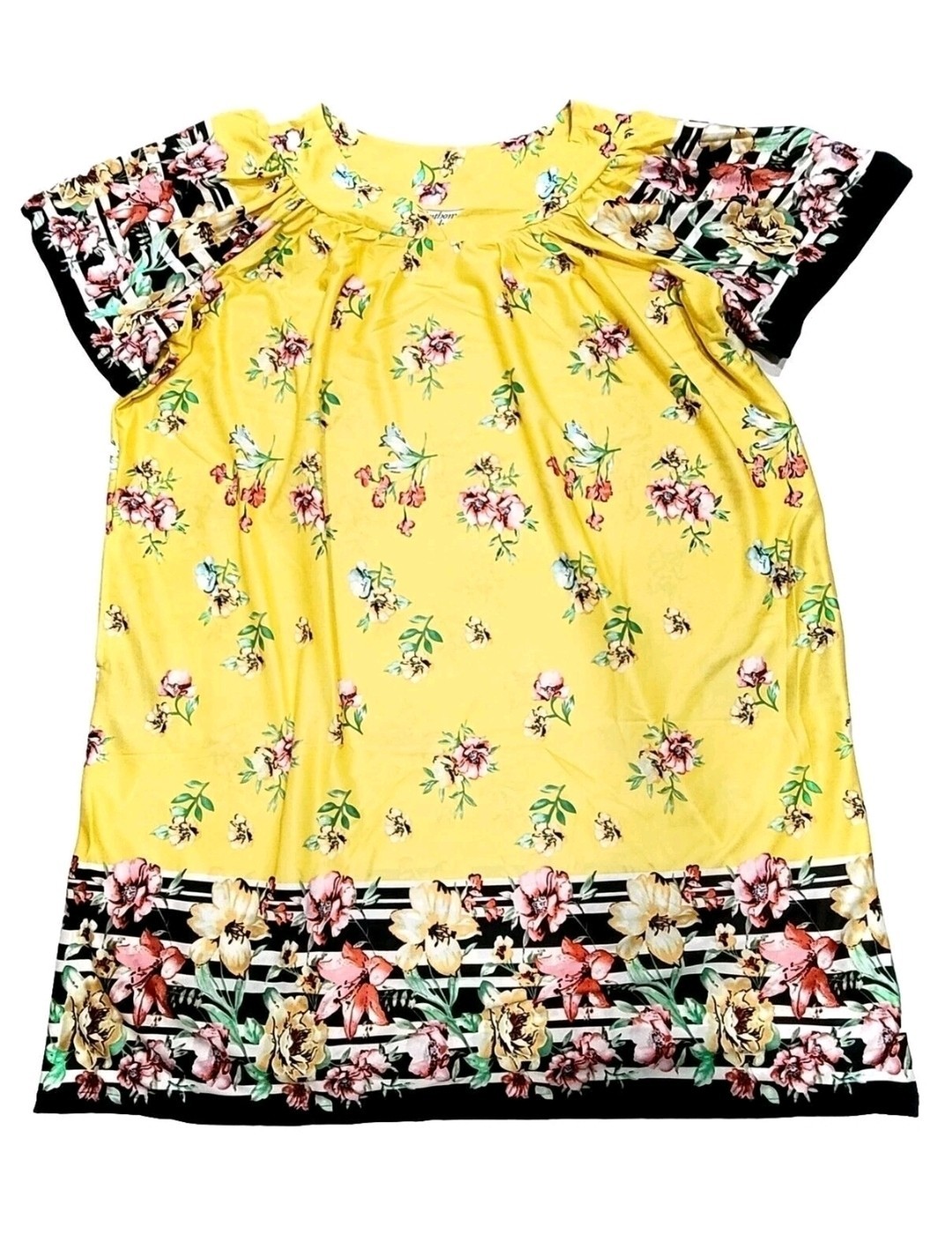 Anthony Richards VTG Yellow Floral Mumu House Patio Dress Lounger Women’s Plus