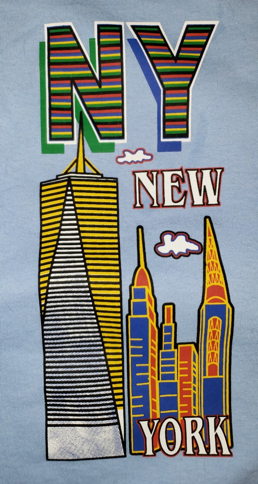 NY New York One World Trade Center Light Blue Souvenir T-Shirt – Adult Medium