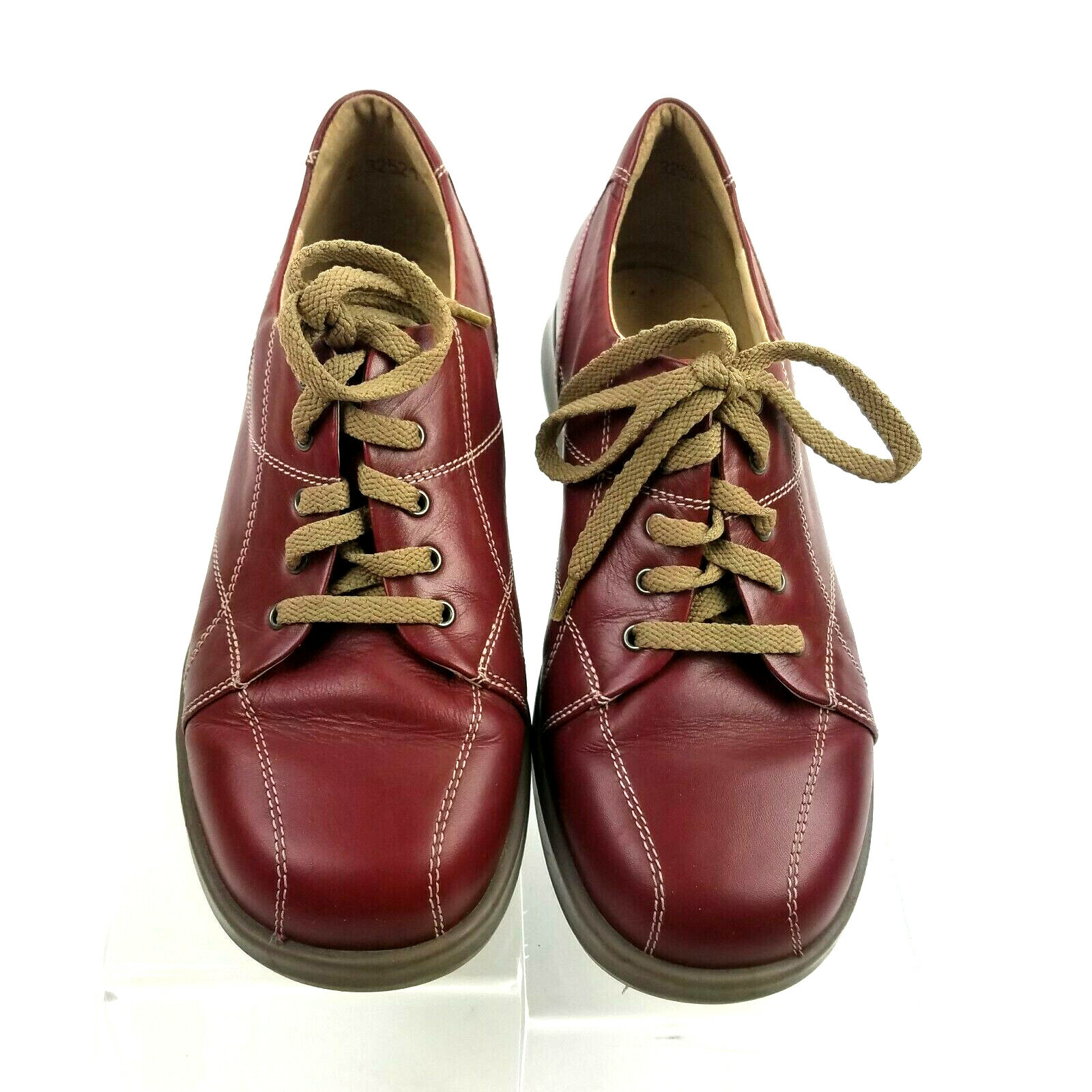 Theresia M Shoes Flats Lace Up Red Leather Womens Size US 5.5