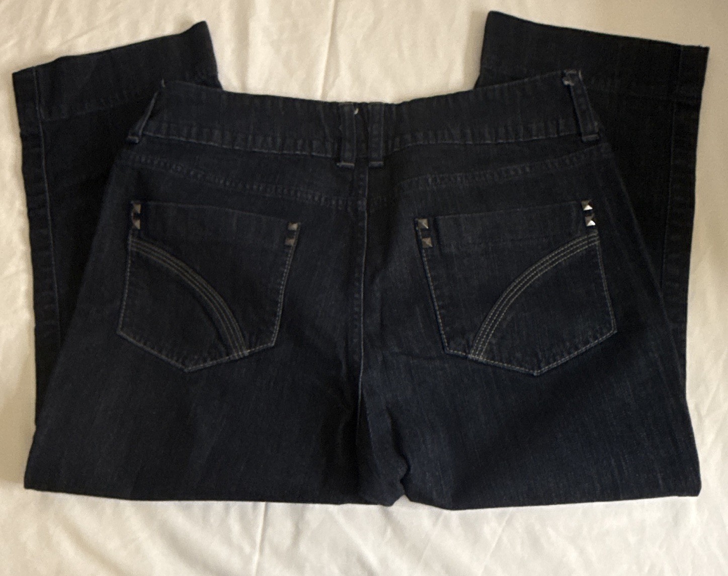 a.n.a Cropped Jeans Women’s Size 10 Blue Denim Stretch 5-Pocket Button