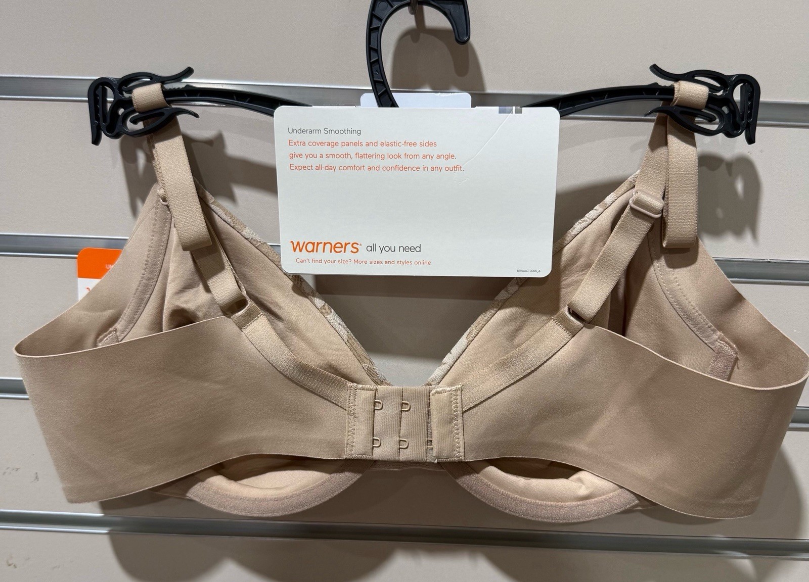 NWT Warners Blissful Benefits Underarm Smoothing T-Shirt Bra Beige Or White