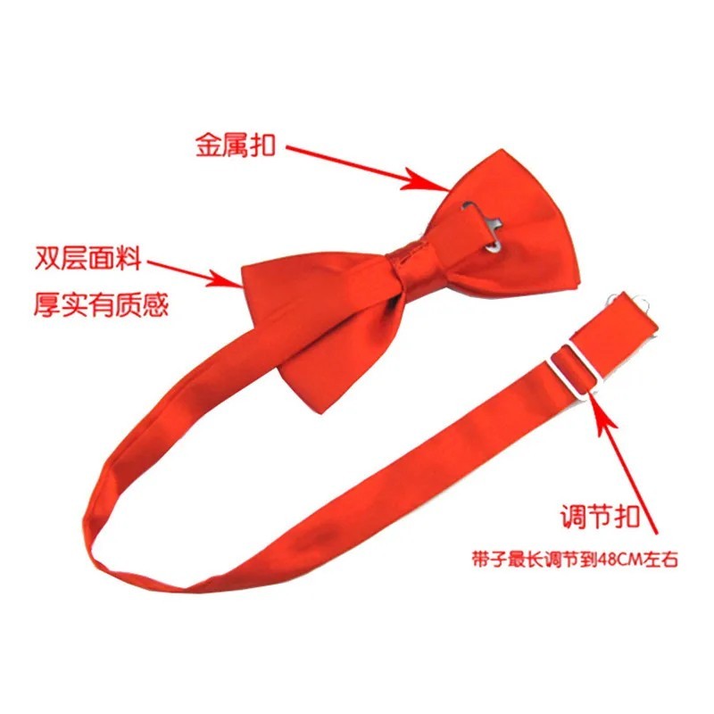 Bowtie Mens Adjustable Formal Wedding Party Necktie Bow Tie Solid Color Tuxedo