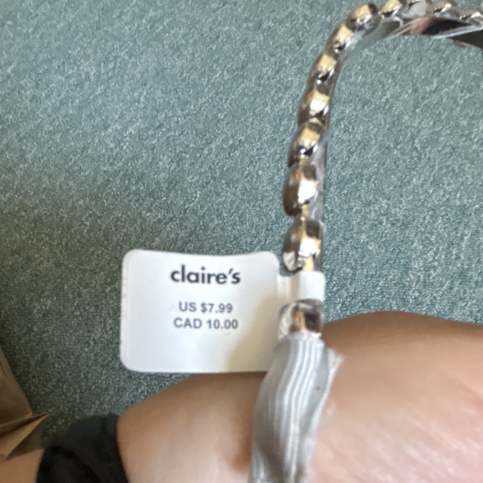 Claire’s Silver Metal Beaded Headband for Women & Teens, All Hair Types