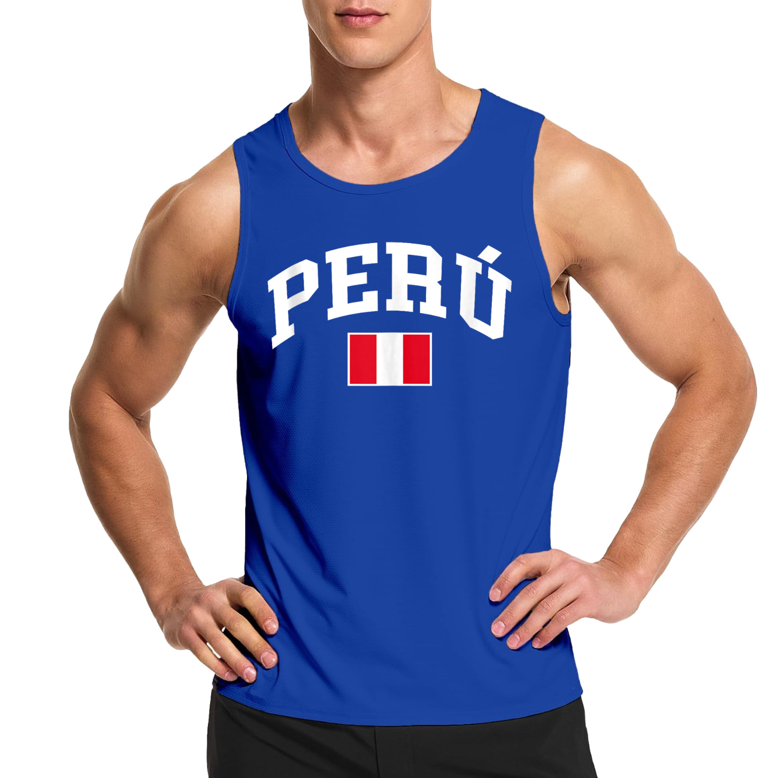 Peru Peruvian Flag Graphic Tank Top Custom Text on Back Personalized