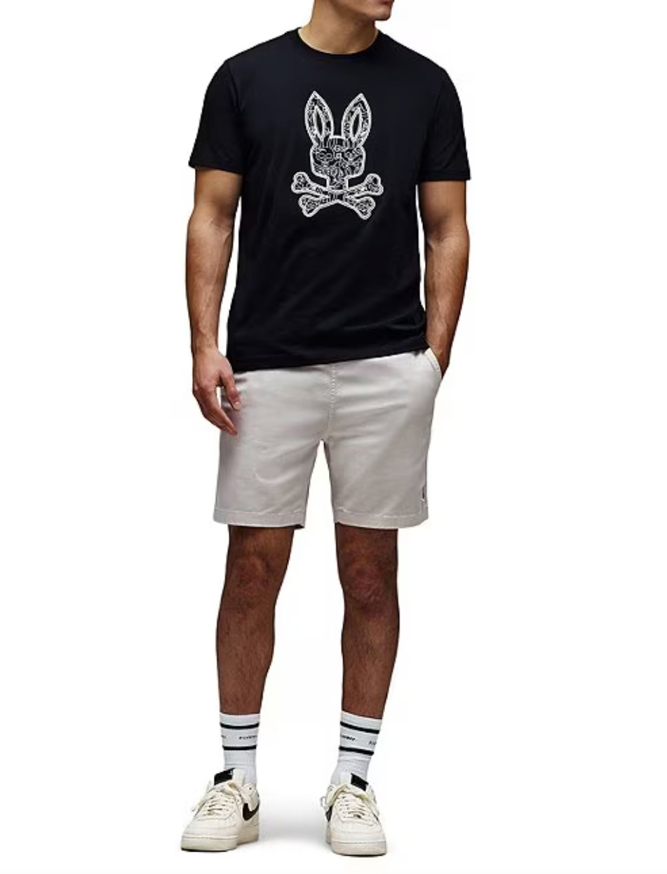 *NEW* Men Psycho Bunny Oscar Bunny Graphic Tee BLACK (MT0200214 001) 👍