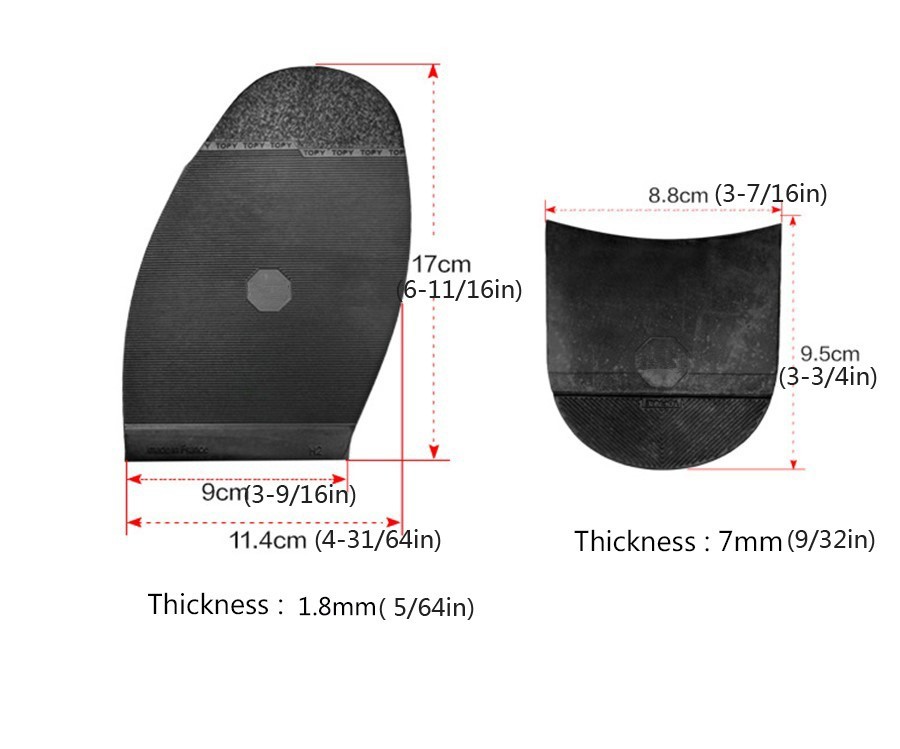 1 Pair Shoe Repair Replacement Rubber Heels and Soles