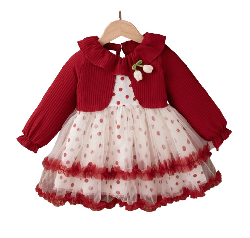 Baby Girl Dress, Cute Polka Dot Children’S Clothing Suitable For Babies Aged 6M