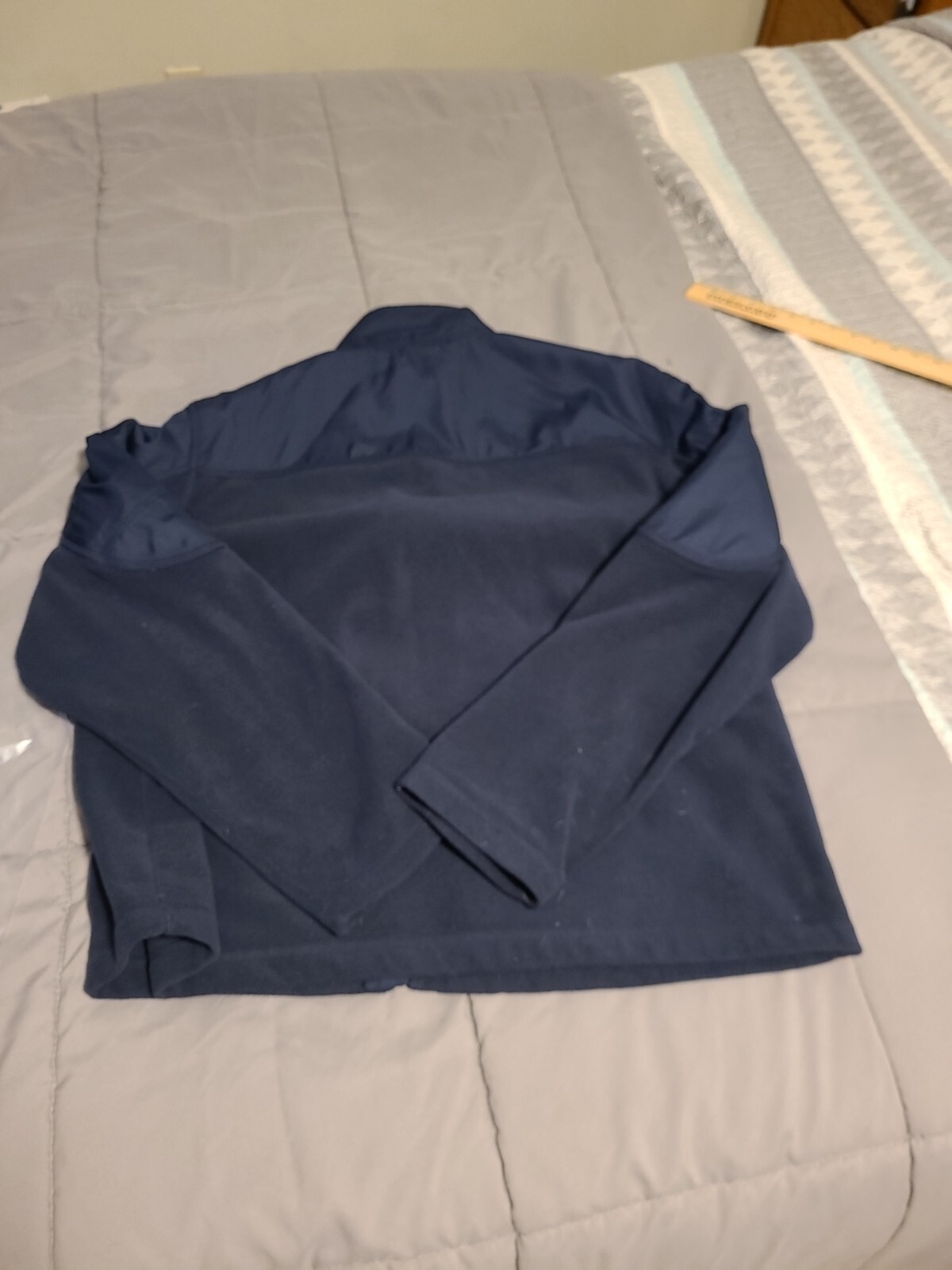 Starter Fleece Jacket Mens XL Blue Full Zip Stand Up Neck Insulated Pockets A38