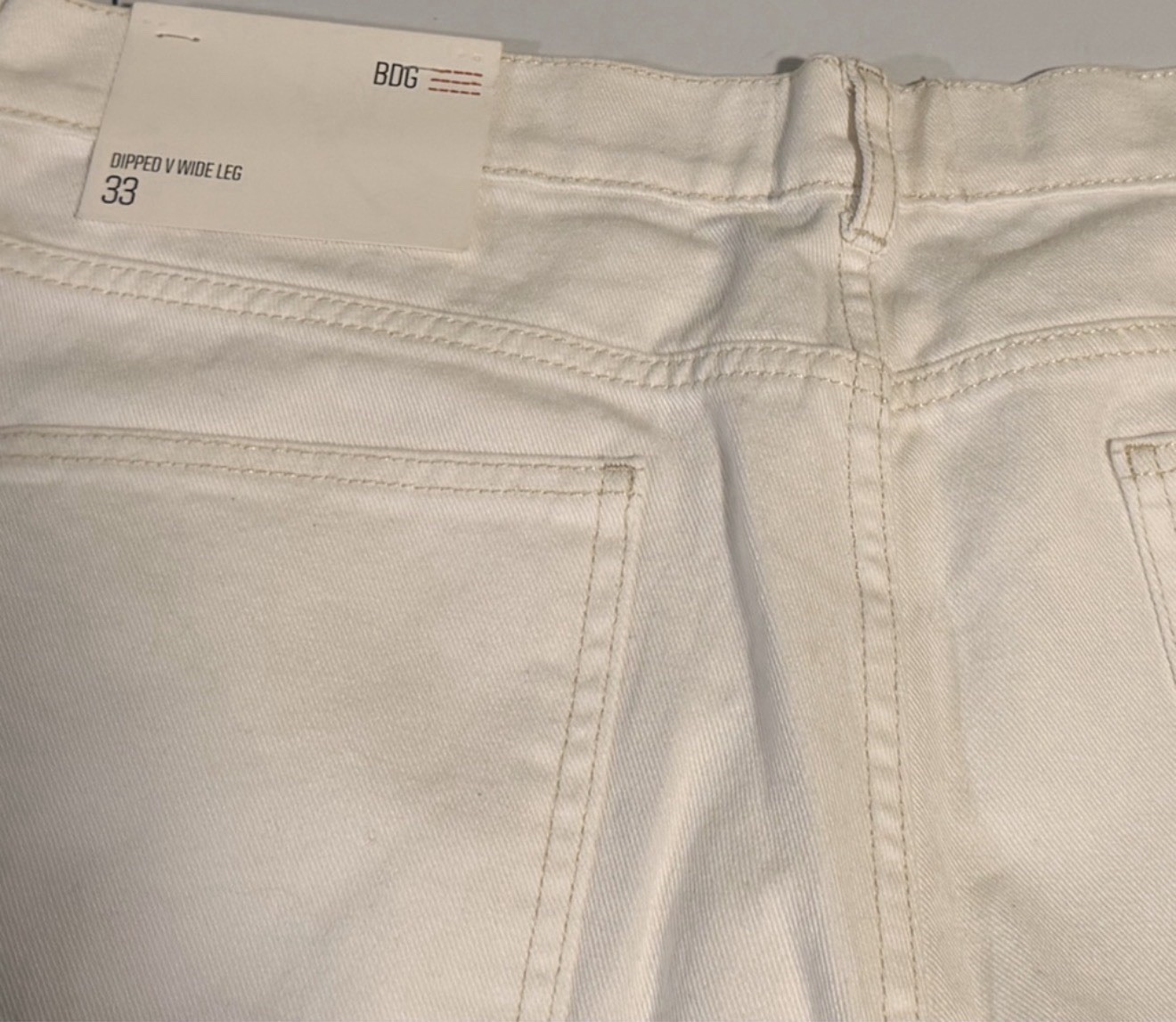 BDG Women’s White Solid Denim Wide-Leg Jeans Button Fly 5-Pocket Pockets