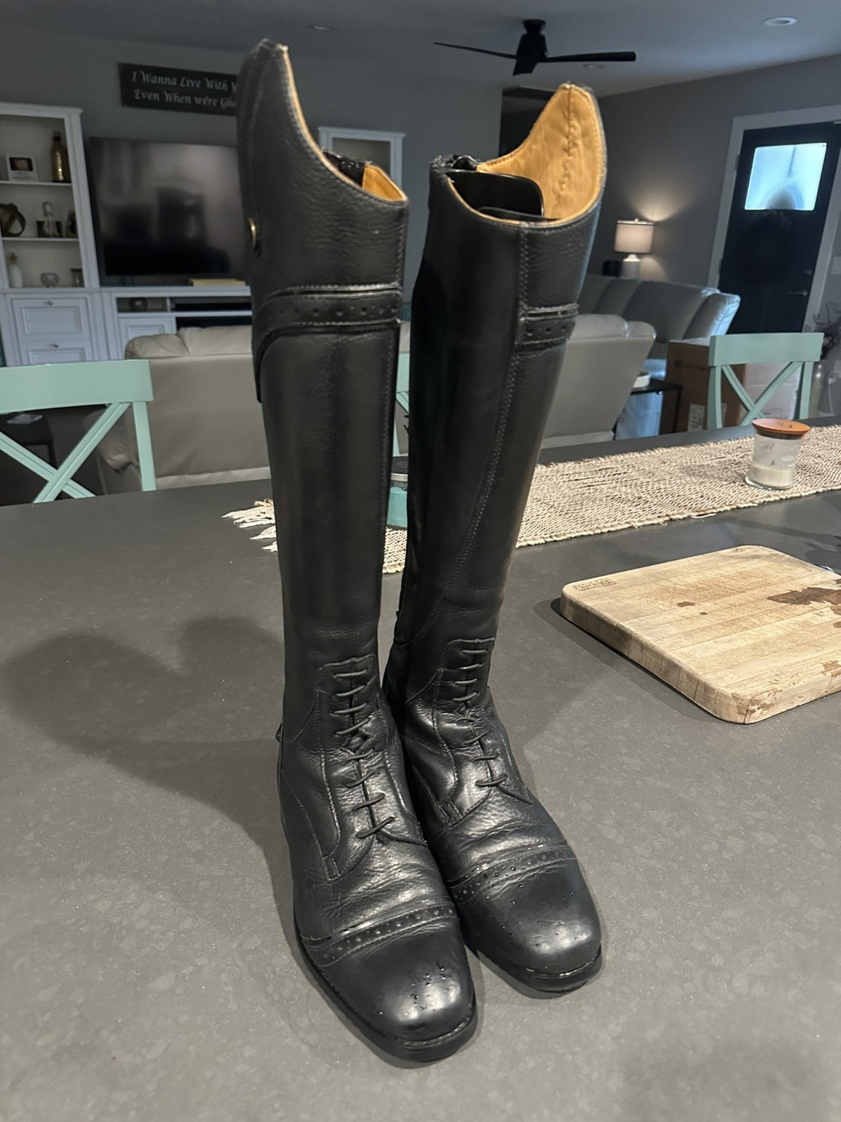 Shires Moretta Constantina Black Equestrian Riding Long Boots, size 8 slim e 39