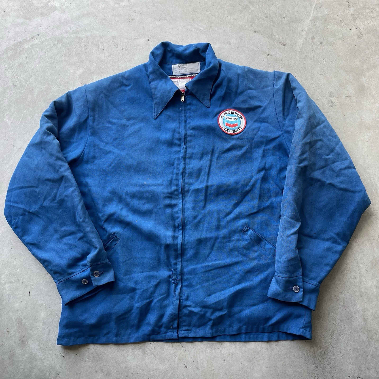 Vintage 50s Stencil Texaco Workwear Jacket Mechanic Quilted Red Lined Boxy XL