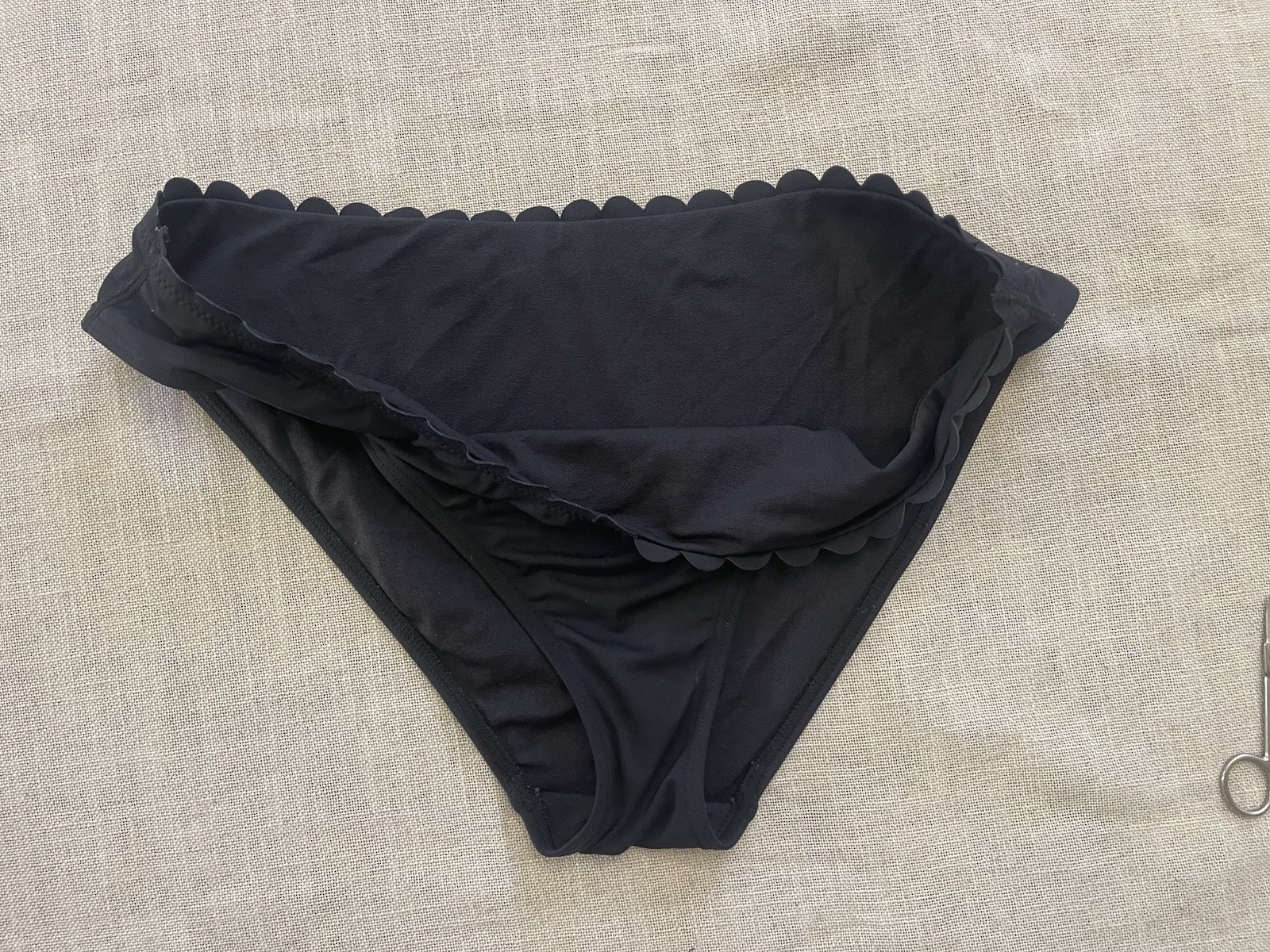 Lascana Black Moderate Coverage Scalloped Edge Swimsuit Bikini Bottoms XL Unworn