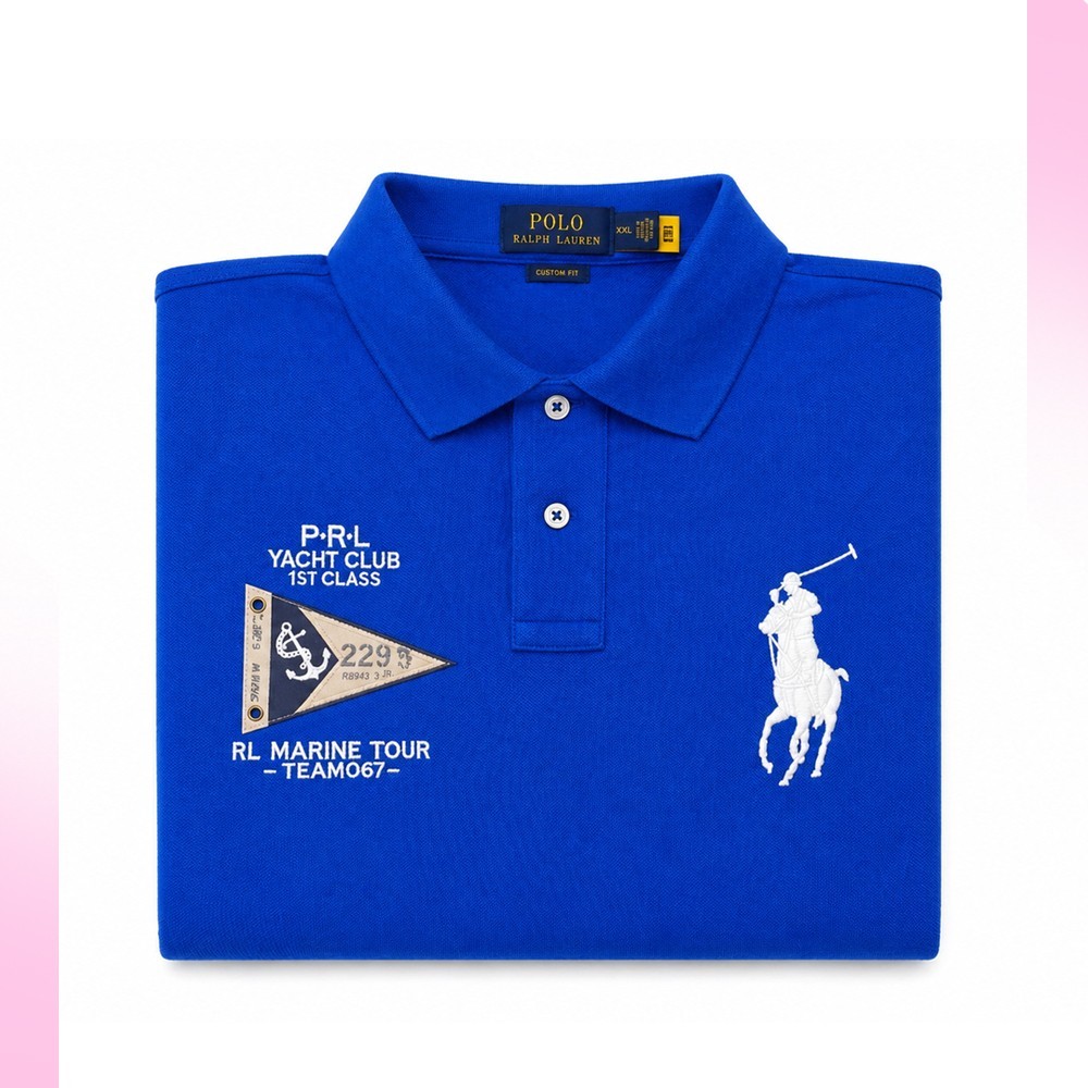 Polo Ralph Lauren PRL Yacht Club Men’s Polo Shirt Blue Size M Custom Fit