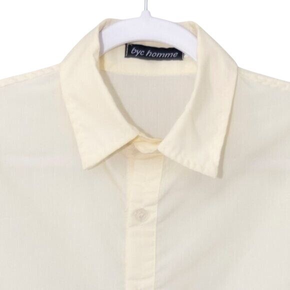 Byc Homme Woman Size XL Long Sleeve Ivory Button-Up Shirt