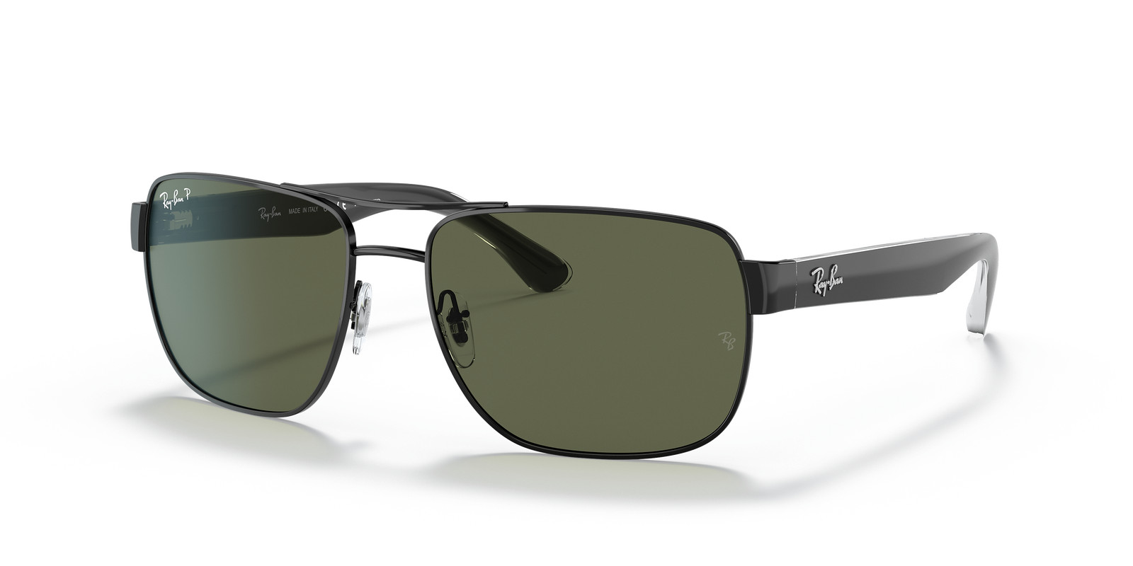 Ray-Ban RB3530 Polished Black/Green Polarized Classic G-15 58 mm Sunglasses
