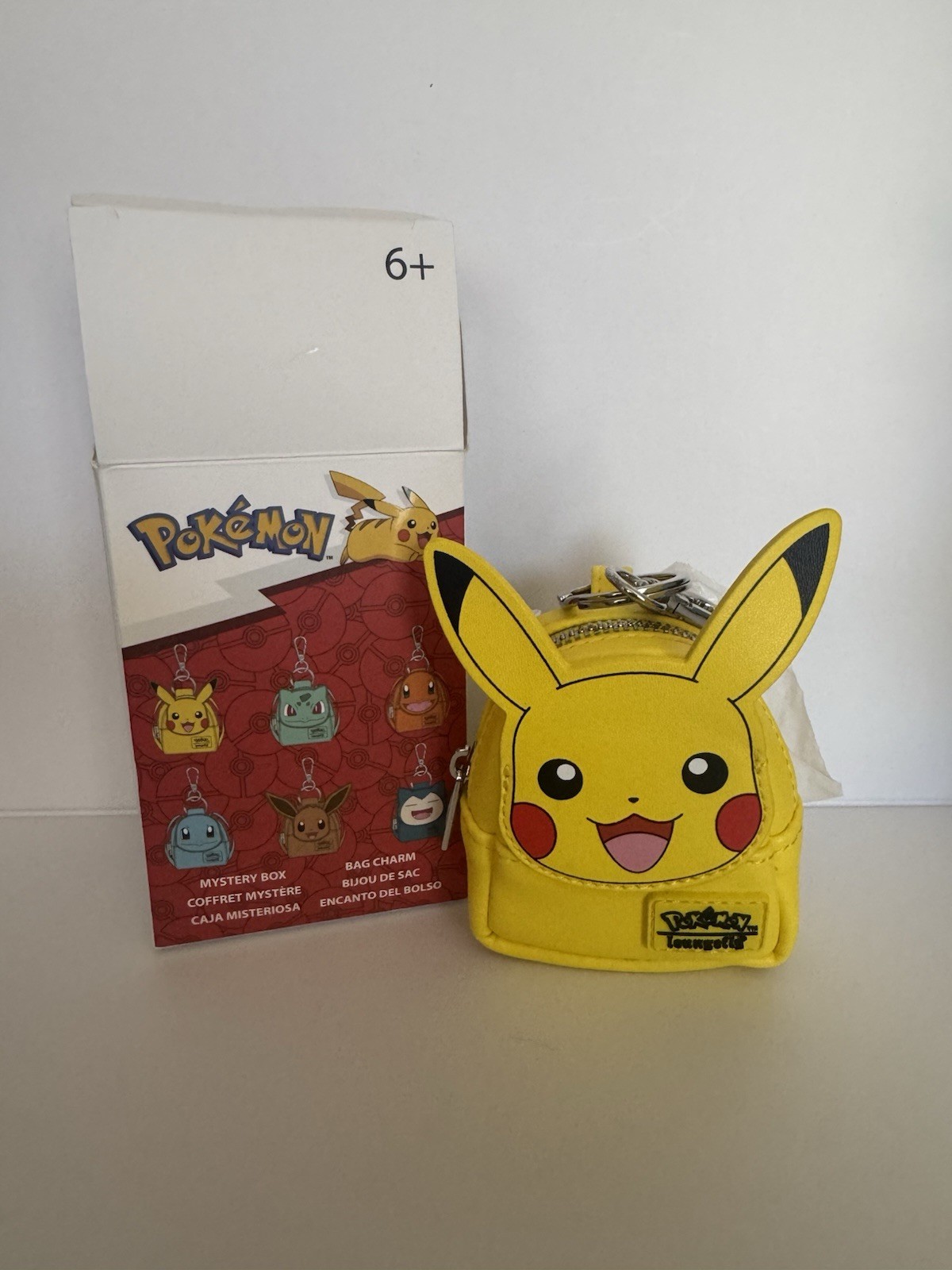 Pokémon Pikachu Yellow Faux Leather Mini Backpack Bag Charm Keychain Clip-On