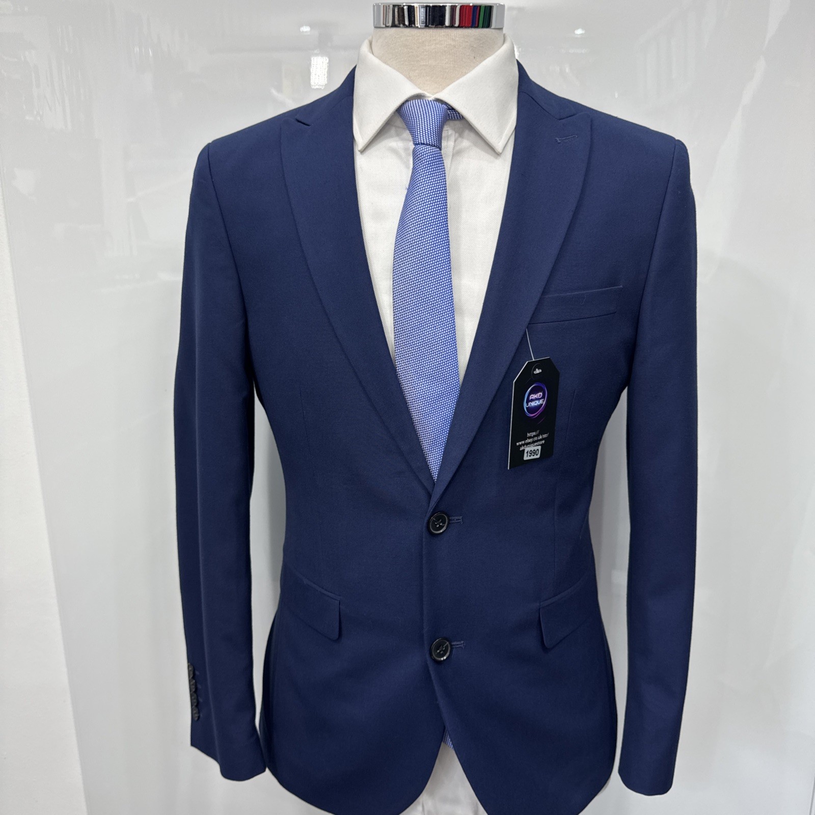 NEXT TAILORING Blue Slim Fit Modern Suit Jacket Blazer Chest 38 Short