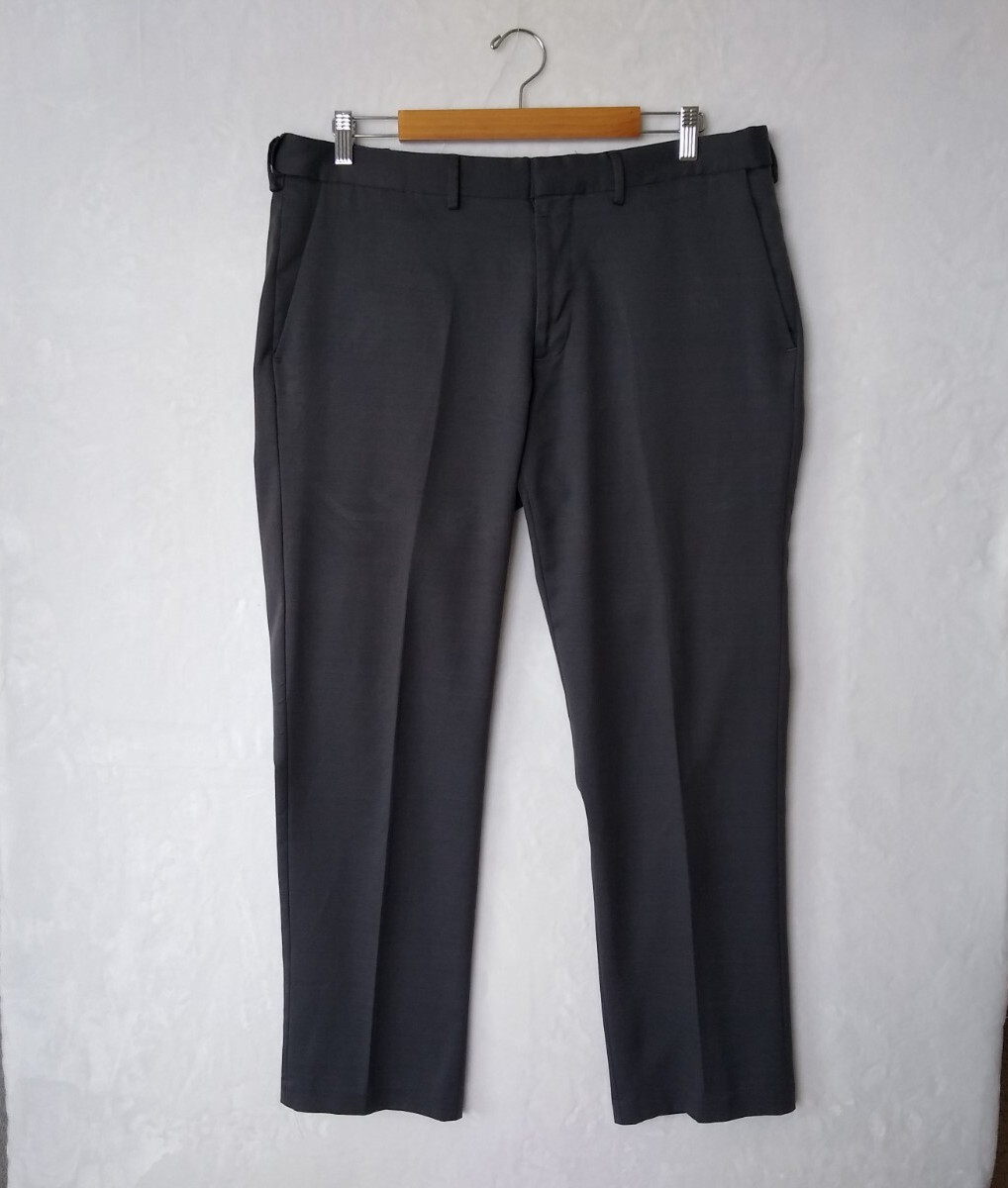 Haggar Dress Pants Mens 36×30 Gray Straight Fit All Day Comfort Expandable-Waist