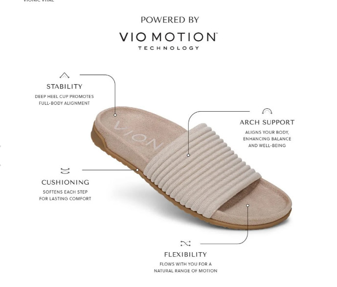 NEW | Vionic Women’s Evie Knit Slide Sandal, Black Ivory