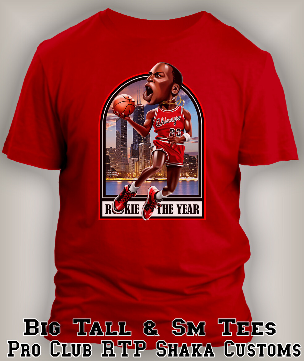 Big & Tall Toon “J” Rookie of the Year Sport Graphic Tee Shirt Pro Club Shaka
