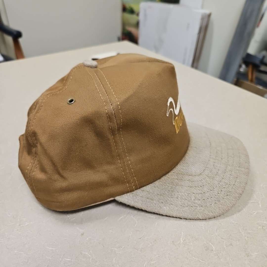 Duxbak Vintage 90’s canvas embroidered logo snapback hat cap 2tone brown USA