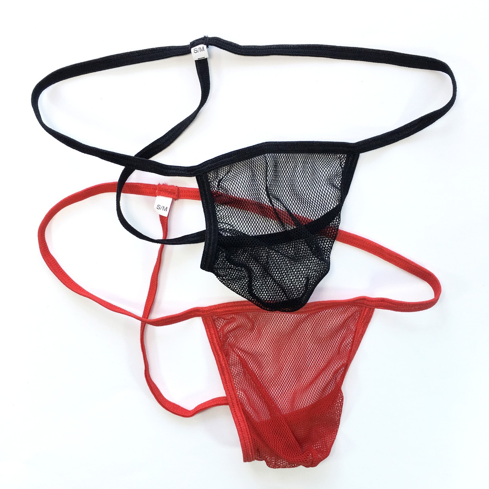 G344 G3447 Mens Pouch String Thong Low Rise T Back C-thru Mesh Fishnet