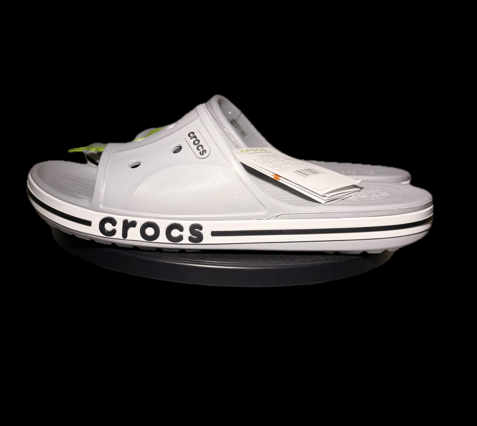 Crocs Bayaband Slide Gray White Slip On Sandals Comfort Men’s Size 9 New