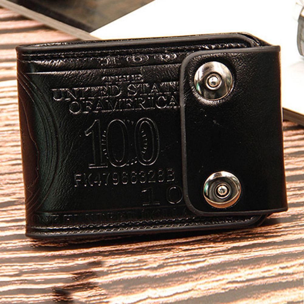 Mens 100 Dollar Wallet Bill Money Billfold Safe Purse with Magnetic Buckle Gifts