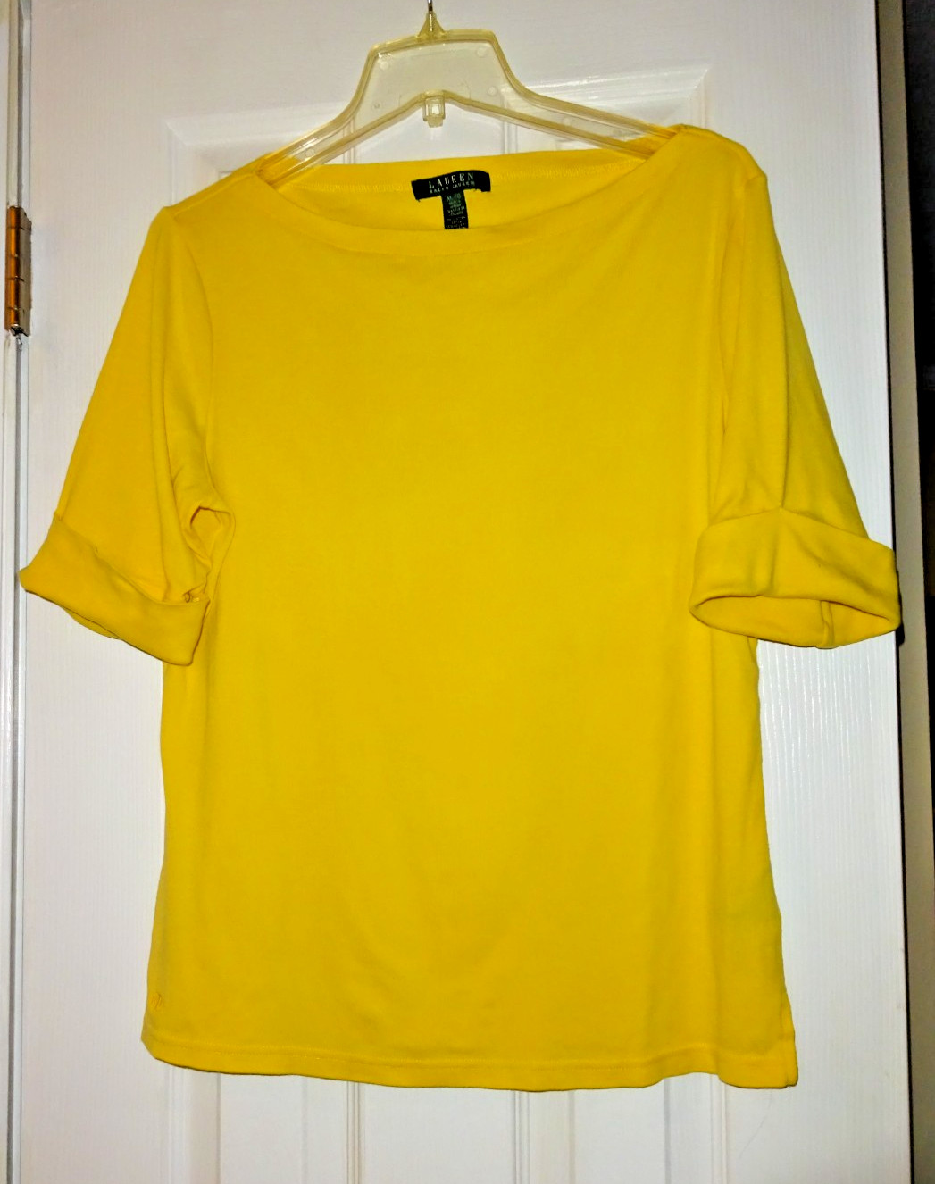 Ralph Lauren Women’s Yellow Cotton Top Blouse – Size XL