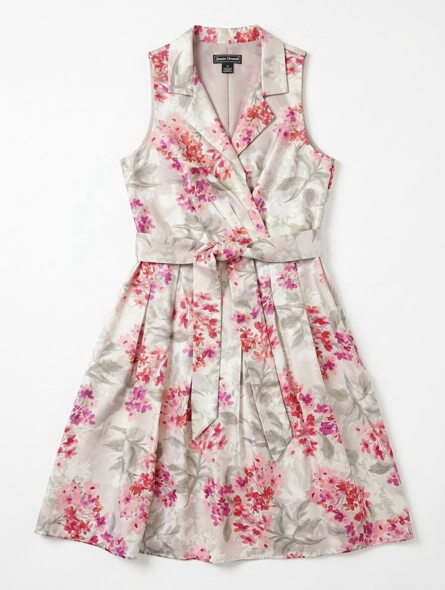 Jessica Howard Floral Fit & Flare Faux Wrap Dress 14 Cocktail Wedding Guest