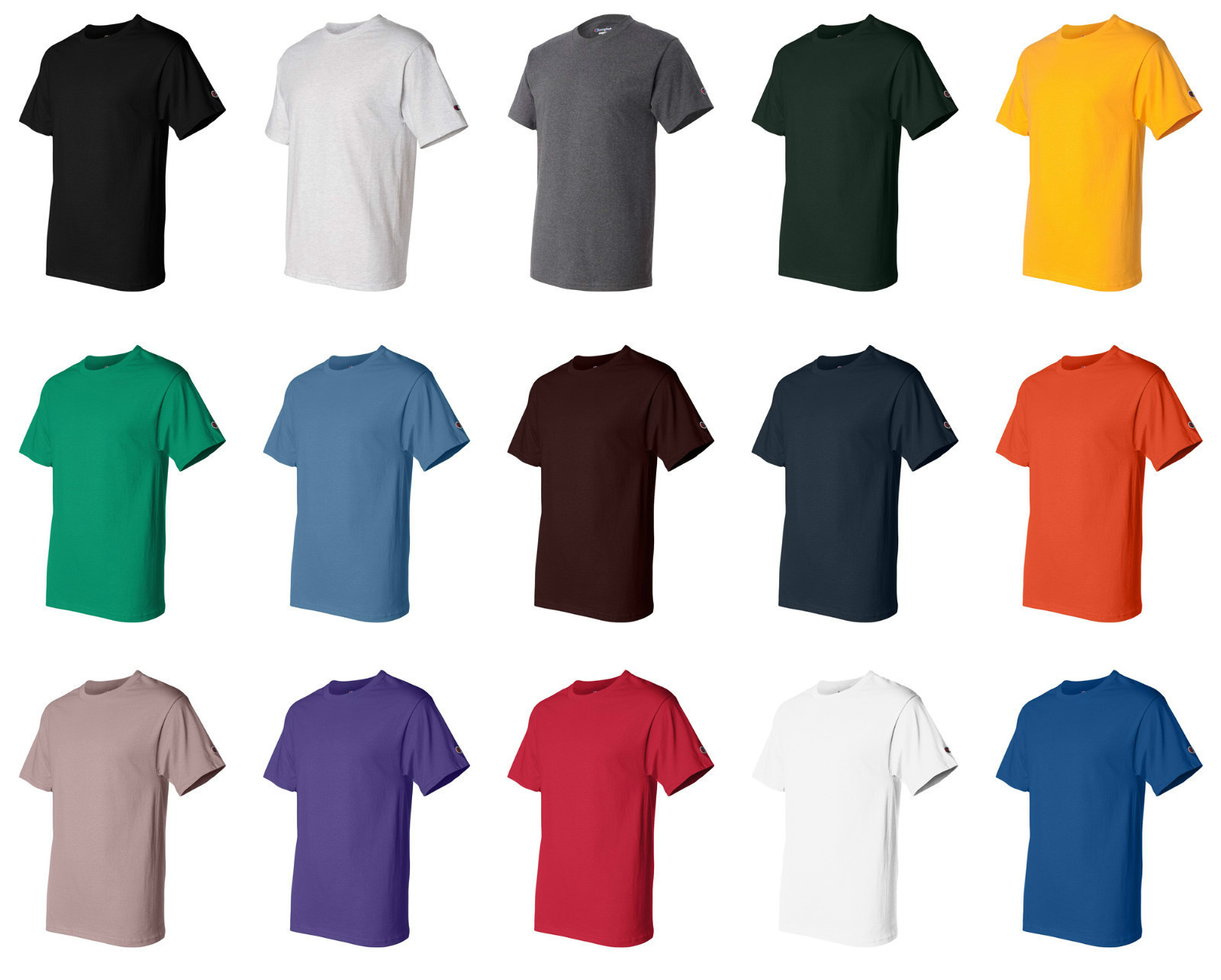 Champion Sports Mens Size S M L XL XXL 3XL 100% Cotton Tagless Tee T-Shirt