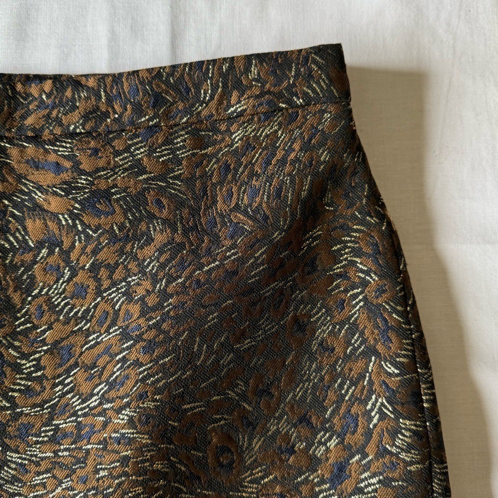Pure Collection Brown Patterned Pencil Skirt