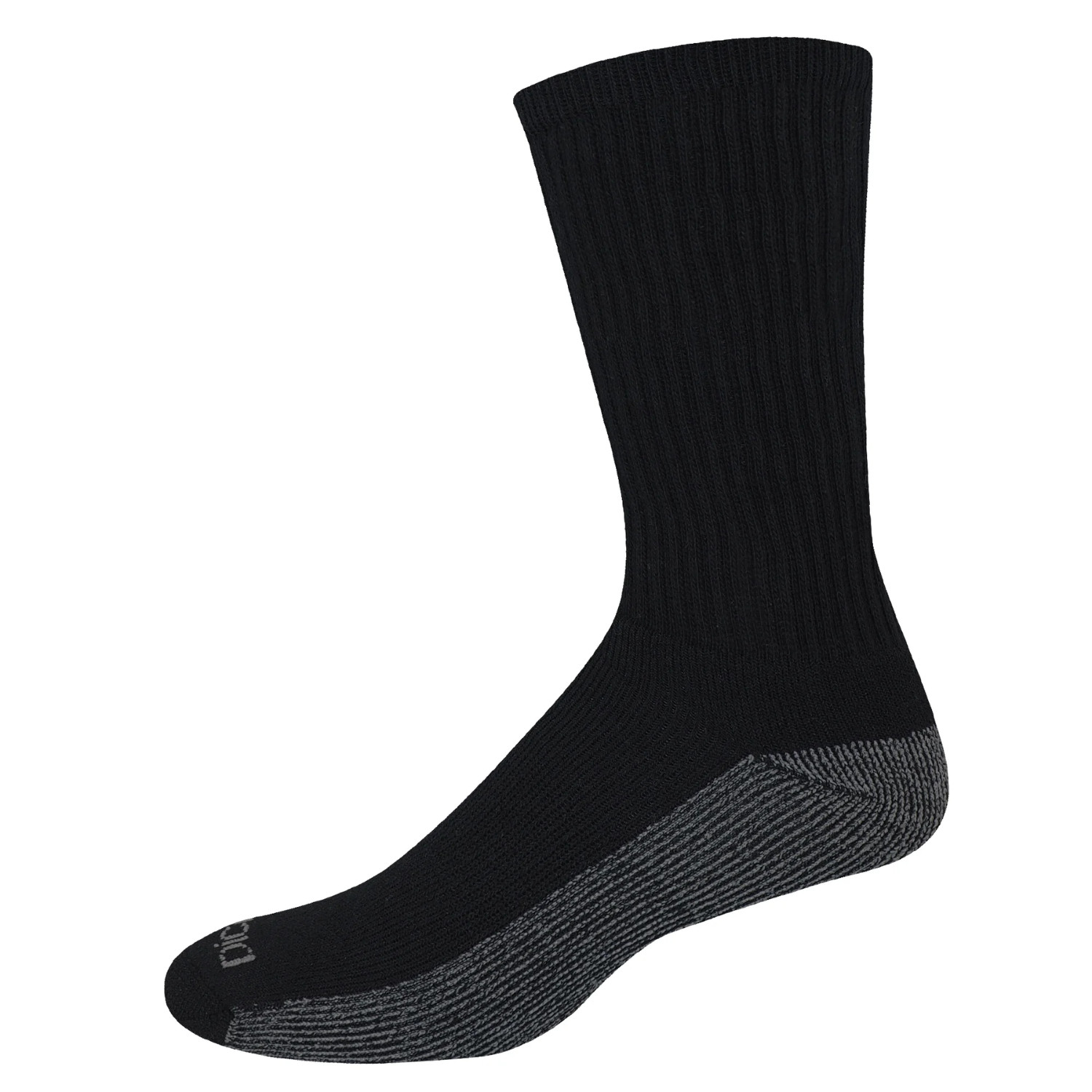 6 Pack Genuine Dickies Mens Dritech Crew Socks Moisture Control Black Size 6-12